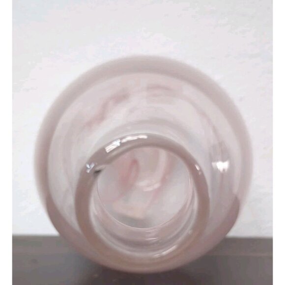 Pier 1 Hand Blown Art Glass Teardrop Vase Clear Pink Swirl 14" Centerpiece - Picture 5 of 5